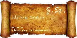 Zárug Szabin névjegykártya